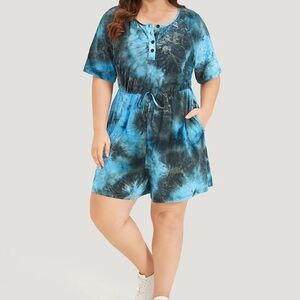BloomChic Tie-Dye Blue Romper XL us14-16